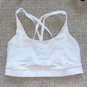 white lulu sports bra